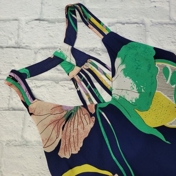 entro Navy Floral Strappy Dress size Large - Picture 12 of 14